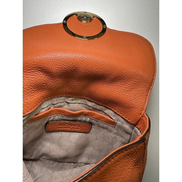 Michael Kors Orange Pebbled Leather Fulton - Picture 9 of 9